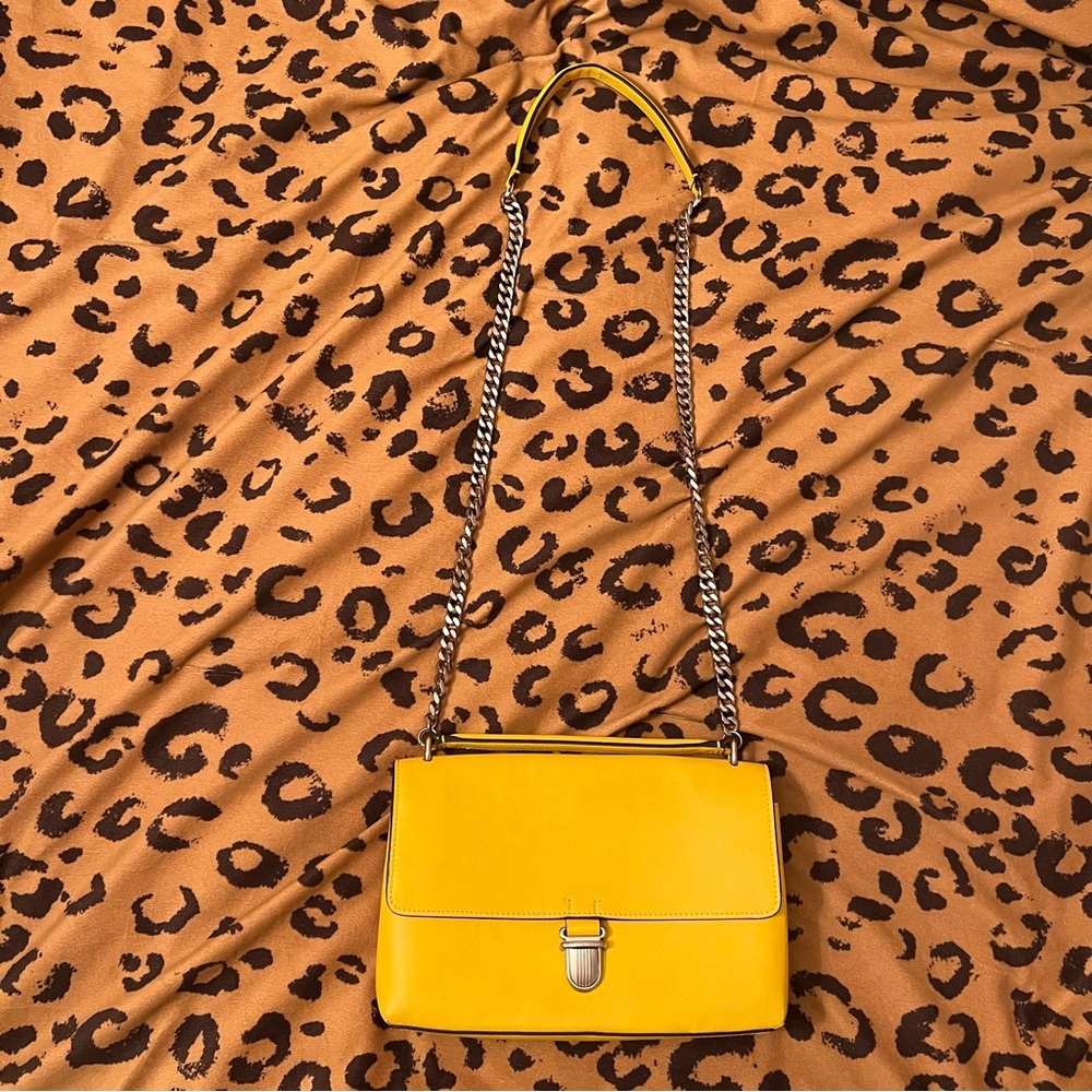 NWOT Calvin Klein Yellow Leather Shoulder Bag
